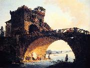 Hubert Robert The Old Bridge oil painting